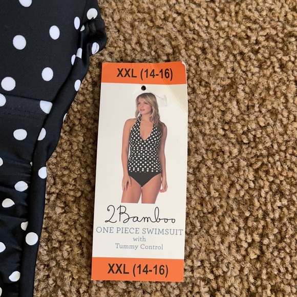 Swimsuit black/white polka dot womens a XXL14-16 - Picture 4 of 8